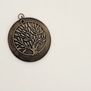 Pendant for Scarf/ Necklace Jewelry, with Bronze and Wood Coloring. Lightweight.